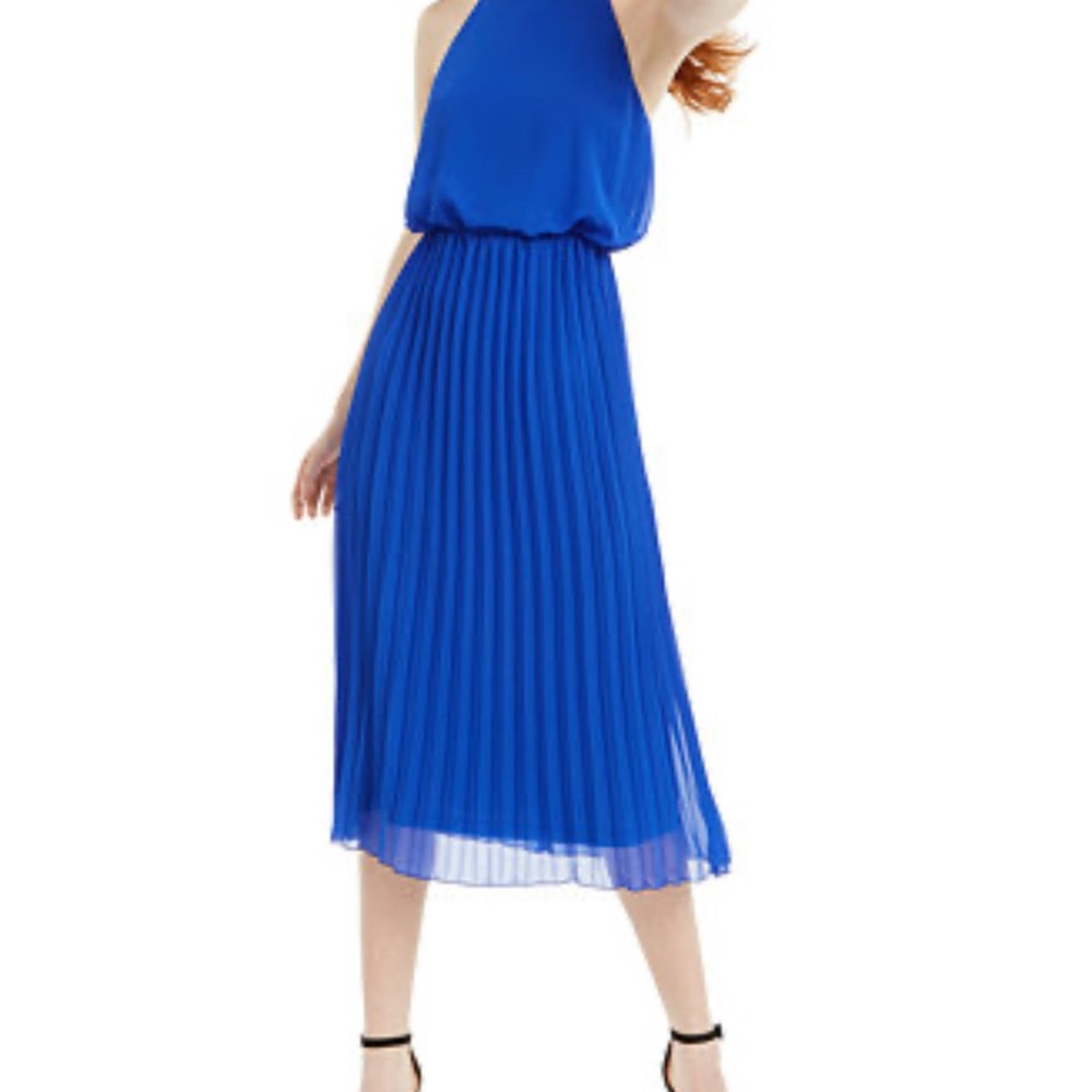 Elegant Blue Halter Dress